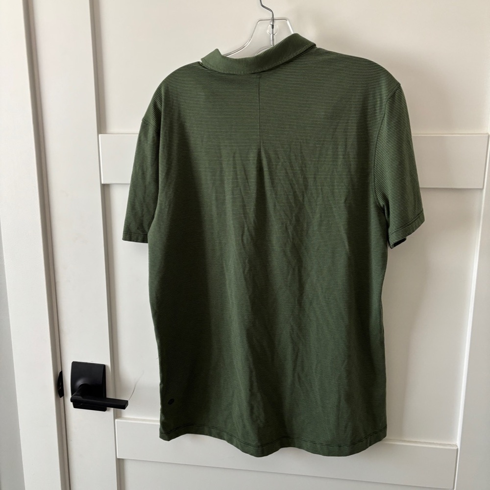 Lululemon Evolution Polo in Tonka Stripe Rainforest Green Green Twill size XL - Picture 8 of 9